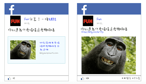 臉書分享圖片的效益更高
