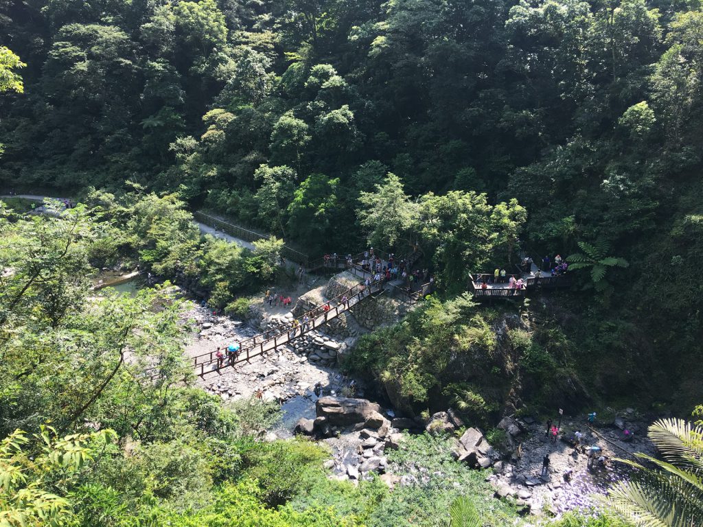 宜蘭新寮瀑布——步道獨木橋